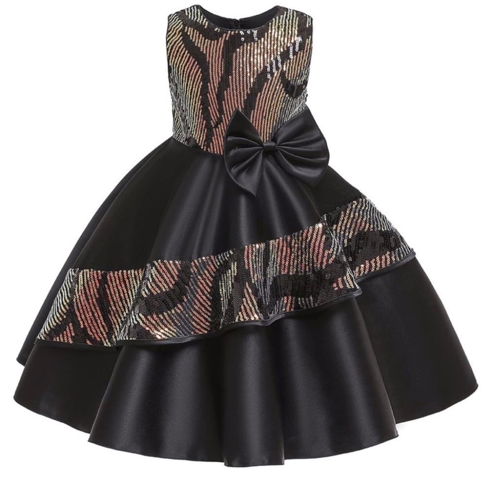 Luxury Sparkly Little black Dress formal birthday dress